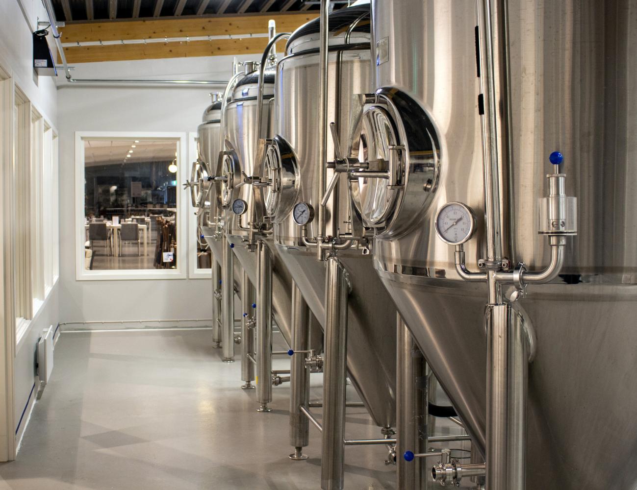 Interiör bild av bryggeriet